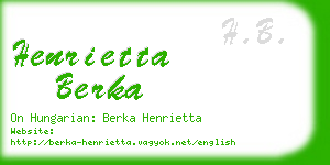 henrietta berka business card
